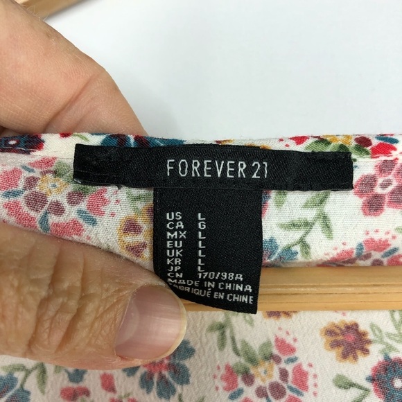 Forever 21 floral print multi-color tank top, L - Picture 4 of 8